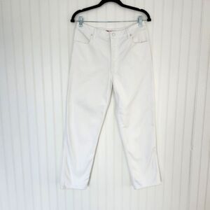 ECKHAUS LATTA 'Classic El' White Cropped Straight White Jeans size 30